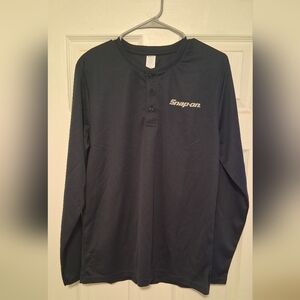 Men's Snap-On Tools Sonic Blue Long Sleeve Jersey Mesh Performance Shirt - Sz L